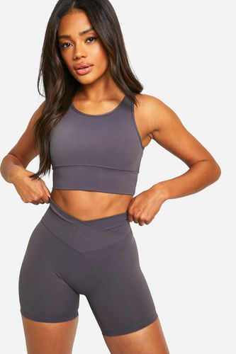 Womens Premium Sculpt Wrap Waist Cycling Short - - M - boohoo - Modalova