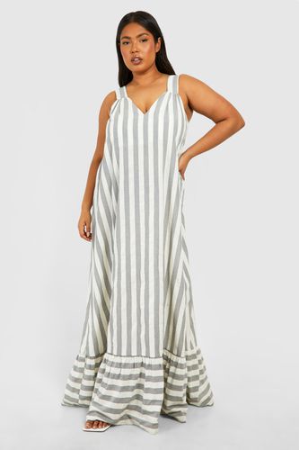 Womens Plus Wide Stripe Trapeze Maxi Dress - - 16 - boohoo - Modalova