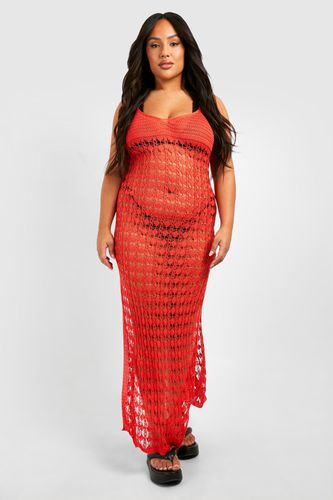 Womens Plus Crochet Strappy Beach Maxi Dress - - 18 - boohoo - Modalova