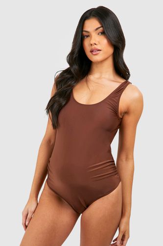 Womens Maternity Scoop Neck Swimsuit - - 10 - boohoo - Modalova