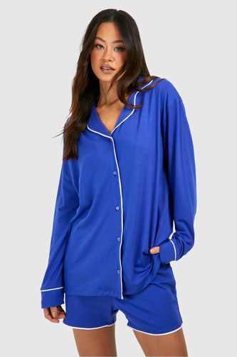 Womens Tall Jersey Piping Shorts Pj Set - - 10 - boohoo - Modalova