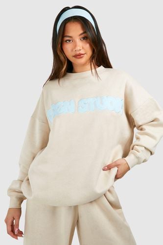Womens Dsgn Studio Self Fabric Applique Oversized Sweatshirt - - XS - boohoo - Modalova
