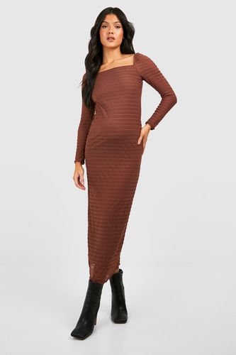 Womens Maternity Textured Rib Square Neck Midaxi Dress - - 16 - boohoo - Modalova