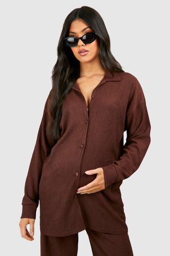 Womens Maternity Button Down Oversized Textured Shirt - - 16 - boohoo - Modalova