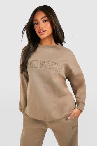 Womens Dsgn Studio Self Fabric Applique Oversized Sweatshirt - - M - boohoo - Modalova