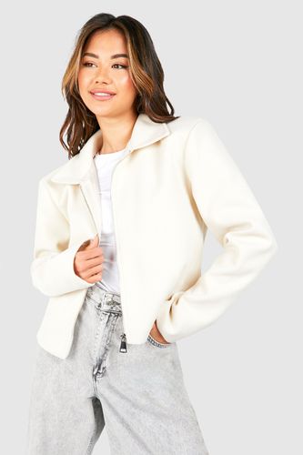 Womens Wool Look Shoulder Pad Detail Jacket - - 14 - boohoo - Modalova