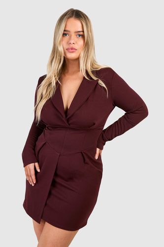 Womens Plus Corset Detail Blazer Dress - - 24 - boohoo - Modalova