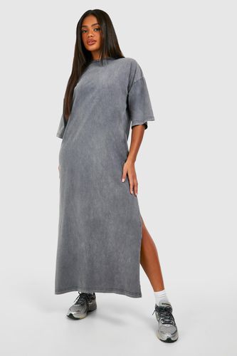 Womens Acid Wash Oversized Midaxi T-shirt Dress - - 8 - boohoo - Modalova