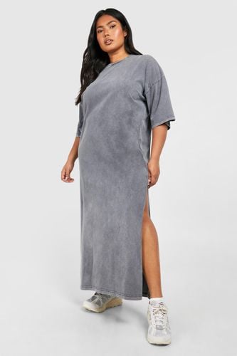 Womens Plus Acid Wash Oversized Midaxi T-shirt Dress - - 18 - boohoo - Modalova