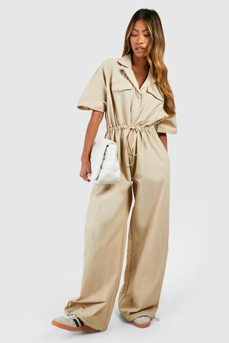 Womens Cargo Woven Utility Jumpsuit - - 16 - boohoo - Modalova