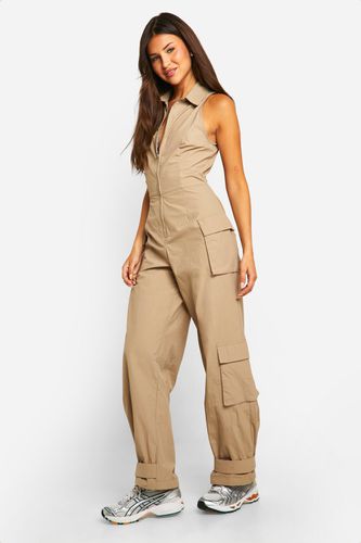 Womens Utility Zip Jumpsuit - - 10 - boohoo - Modalova