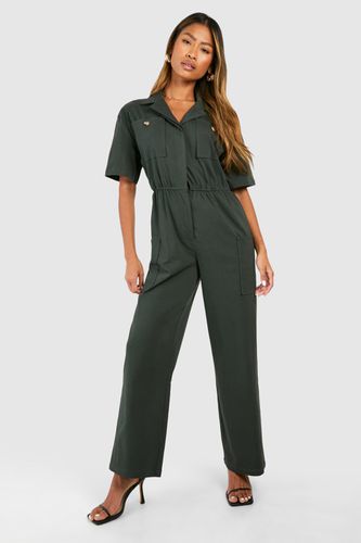 Womens Cargo Woven Utility Jumpsuit - - 10 - boohoo - Modalova