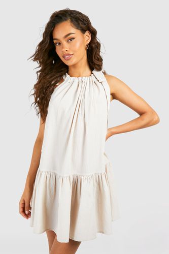 Womens Seersucker Strappy Mini Dress - - 8 - boohoo - Modalova