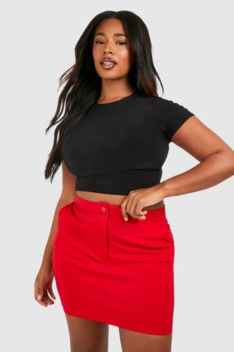 Womens Plus Bengaline Zip Mini Skirt - - 16 - boohoo - Modalova