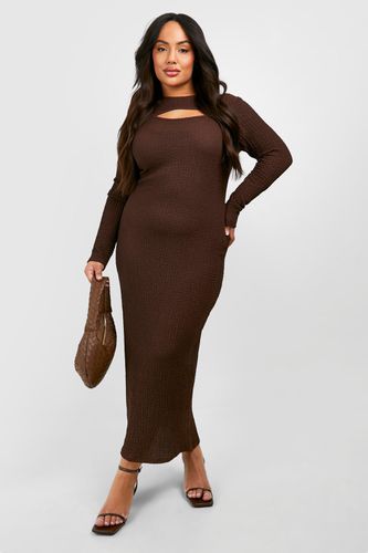 Womens Plus Textured Cut Out Midaxi Dress - - 16 - boohoo - Modalova