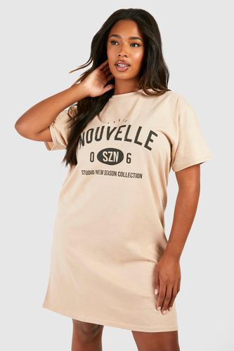 Womens Plus Nouvelle Printed T-shirt Dress - - 16 - boohoo - Modalova