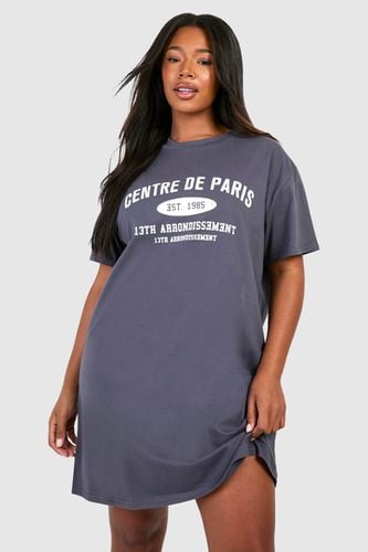 Womens Plus Centre De Paris Printed T-shirt Dress - - 16 - boohoo - Modalova