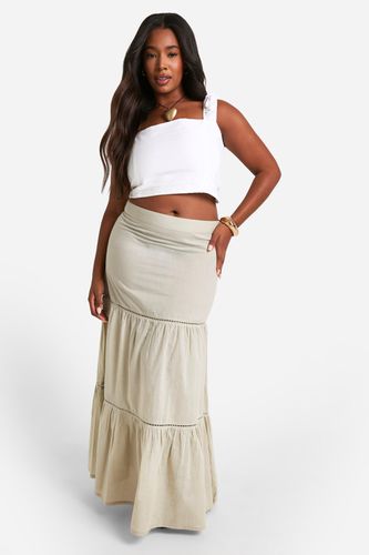 Womens Plus Cotton Crochet Trim Maxi Skirt - - 22 - boohoo - Modalova