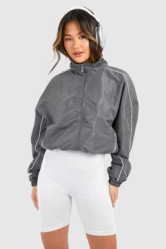 Womens Contrast Detail Cropped Jacket - - XL - boohoo - Modalova