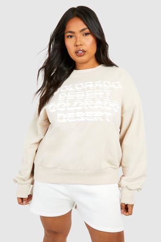 Womens Plus Colorado Puff Print Slogan Oversized Sweatshirt - - 22 - boohoo - Modalova