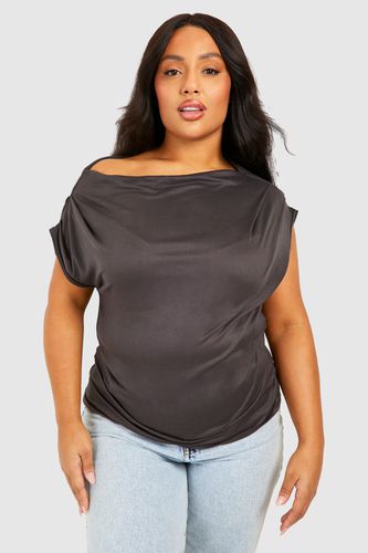 Womens Plus Super Soft Drape Ruched T-shirt - - 18 - boohoo - Modalova