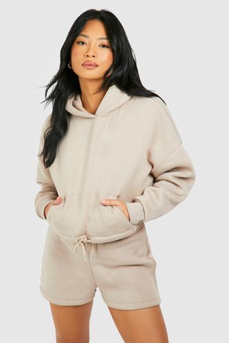 Womens Petite Cropped Hoodie Short Tracksuit - - S - boohoo - Modalova