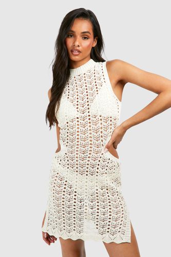 Womens Tall Crochet Cut Out Detail Mini Dress - - 10 - boohoo - Modalova