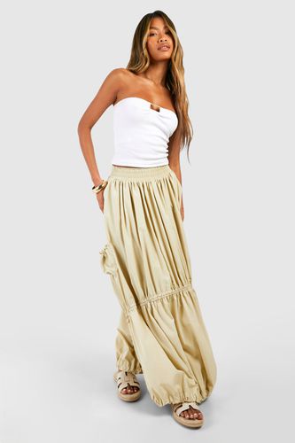 Womens Ruched Bow Detail Maxi Skirt - - 6 - boohoo - Modalova