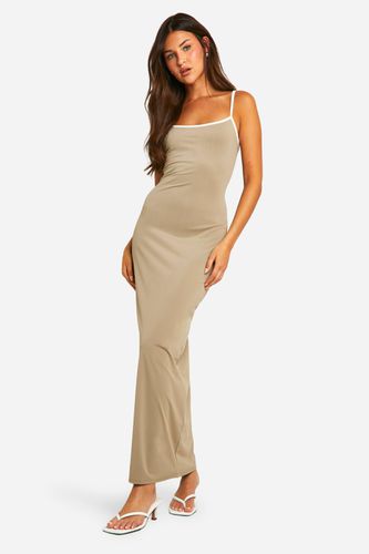 Womens Premium Matt Slinky Contrast Maxi Dress - - 10 - boohoo - Modalova