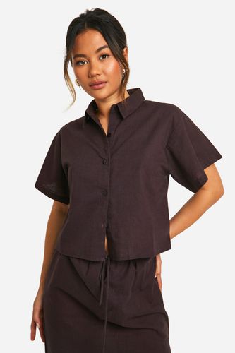 Womens Cotton Crop Shirt - - 14 - boohoo - Modalova