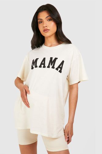 Womens Maternity Mama Print Oversized T-shirt - - 12 - boohoo - Modalova