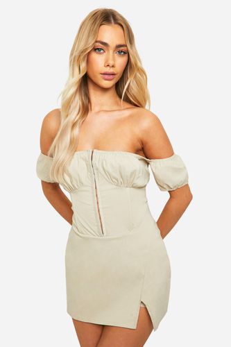 Womens Milkmaid Bardot Skirted Skort Playsuit - - 10 - boohoo - Modalova