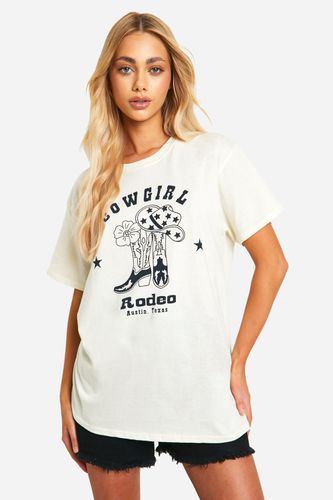 Womens Cowgirl Rodeo Slogan Oversized T -Shirt - - L - boohoo - Modalova