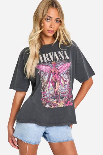 Womens Nirvana Graphic Oversized T-shirt - - L - boohoo - Modalova
