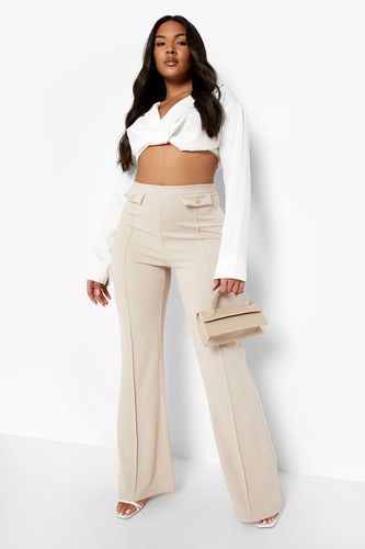 Womens Plus Button Pocket Tailored Trousers - - 18 - boohoo - Modalova