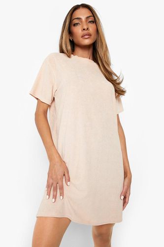 Womens Towelling Oversized T-shirt Dress - - 10 - boohoo - Modalova