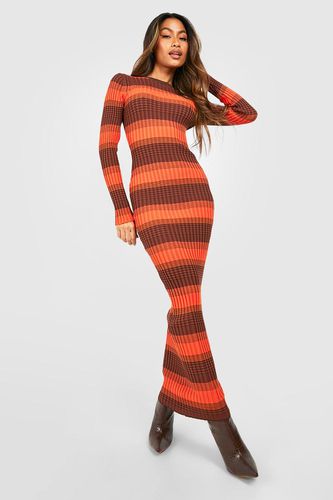 Womens Ombre Stripe Knitted Maxi Dress - - 12 - boohoo - Modalova