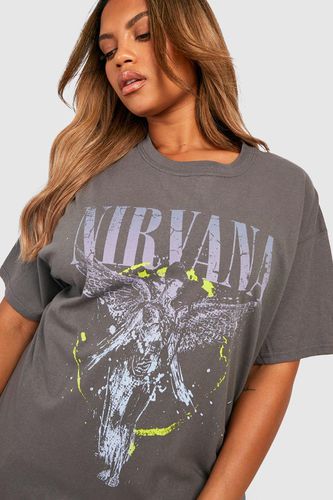 Womens Plus Nirvana Neon Pop Band T-shirt - - 16 - boohoo - Modalova