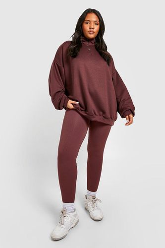 Womens Plus Oversized Half Zip jumper - - 18 - boohoo - Modalova