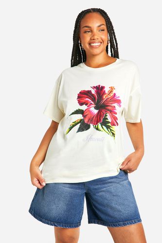 Womens Plus Hawaii Flower Oversized T-shirt - - 16 - boohoo - Modalova