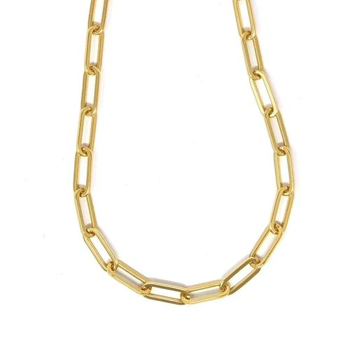 Womens 18ct Gold Plated Paperclip Necklace - - 16 inches - Harfi - Modalova