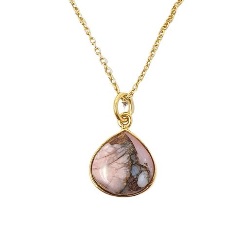 Womens 18ct Gold Vermeil Plated Opal October Birthstone Necklace - - 18 inches - Harfi - Modalova
