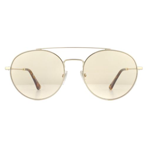 Round Shiny Light Gold Havana Brown Sunglasses - - One Size - NastyGal UK (+IE) - Modalova