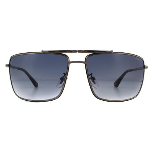 Rectangle Shiny Gunmetal Smoke Gradient Sunglasses - One Size - Police - Modalova