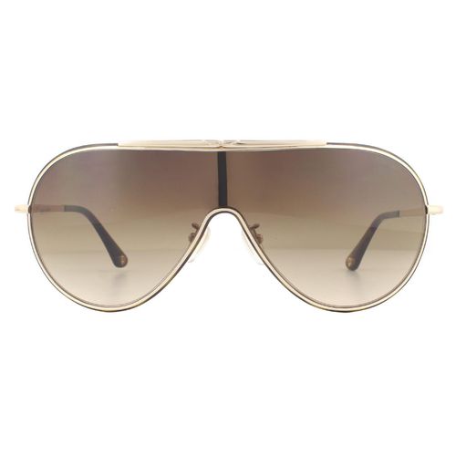 Shield Rose Gold Shiny Havana Brown Gradient Sunglasses - - One Size - NastyGal UK (+IE) - Modalova