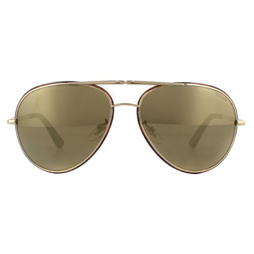 Aviator Rose Gold Havana Brown Gold Mirror Sunglasses - - One Size - Police - Modalova