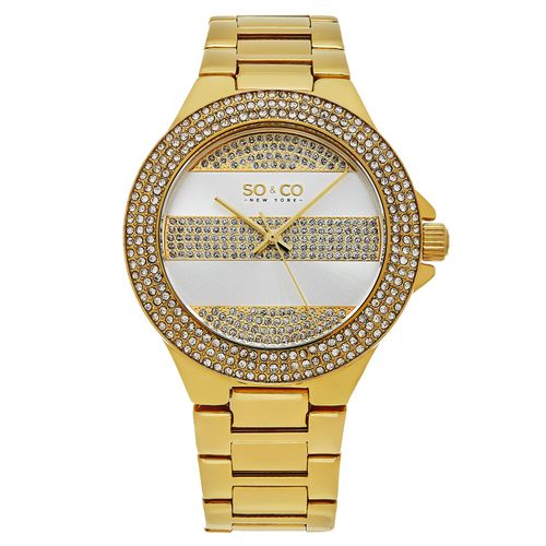 Womens Sophisticated Crystal-Filled Lined Design Quartz Watch with Link Bracelet - Model 5242 - - One Size - NastyGal UK (+IE) - Modalova