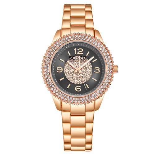 Womens Madison 5532 38mm Quartz Watch with Crystals on Bezel and Inner Dial Stainless Steel Bracelet 18mm wide - - One Size - SO&CO - Modalova