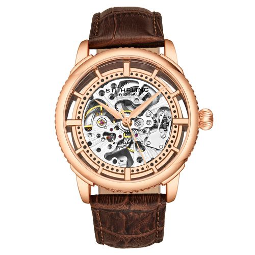 Winchester 3933 Automatic Dress Watch Skeleton Dial 41MM Case with Premium Leather Band - - One Size - STÜHRLING Original - Modalova