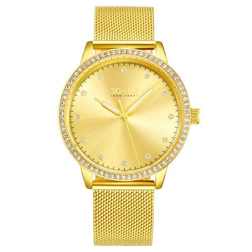 Womens Madison 5514 38mm Stainless Steel Watch with Crystal Markers and Bezel, Mesh Bracelet - - One Size - SO&CO - Modalova